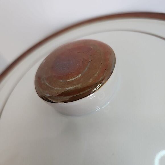 Vtg Sierra Stoneware Simplicity Round Covered Serving Bowl 9.5" X 4.5" Brown - Picture 2 of 14